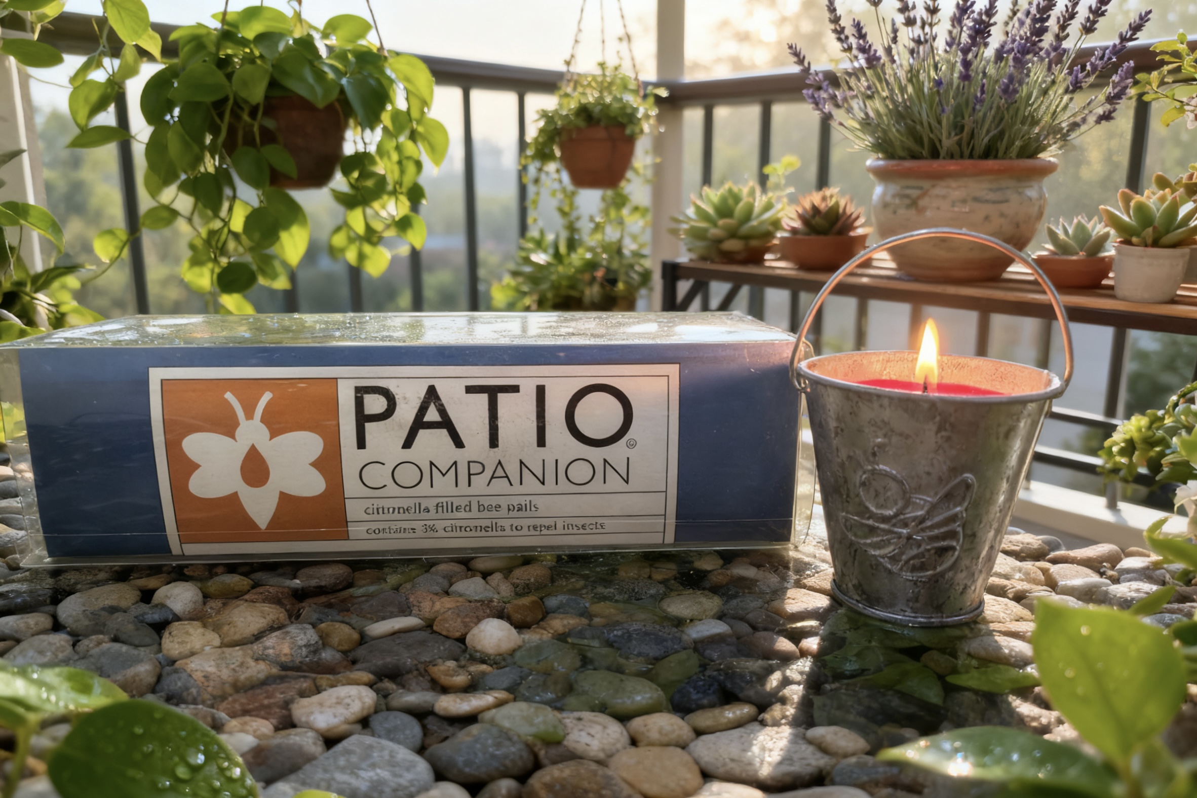 3pk Embossed Galvanized Tin Bucket Filled Candles